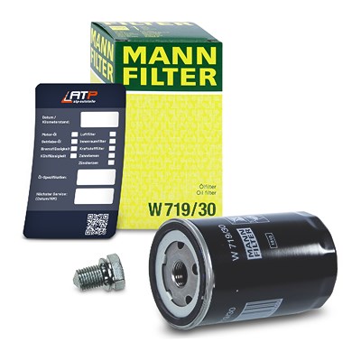 Mann-filter Ölfilter+Schraube+Ölwechselanhänger für Audi, Seat, VW von MANN-FILTER