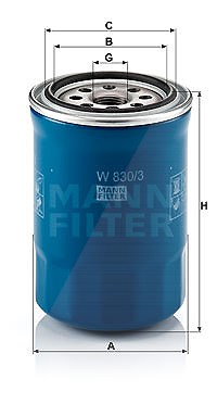 Mann-filter Ölfilter [Hersteller-Nr. W830/3] für Hyundai, Kia von MANN-FILTER