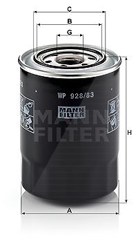 Mann-filter Ölfilter [Hersteller-Nr. WP928/83] für Hyundai, Mitsubishi von MANN-FILTER