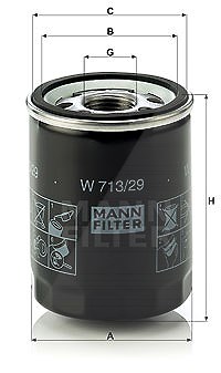 Mann-filter Ölfilter [Hersteller-Nr. W713/29] für Jaguar, Land Rover von MANN-FILTER