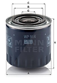 Mann-filter Ölfilter [Hersteller-Nr. WP914] für Renault von MANN-FILTER