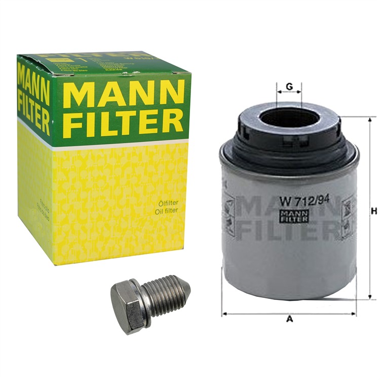 Mann ?lfilter+Febi ?lablassschraube+Dichtring Audi A1 A3 Seat Alhambra Skoda Rapid VW Touran von MANN-FILTER