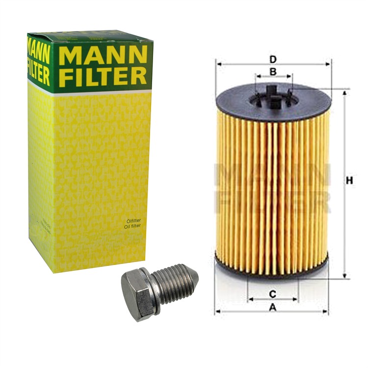 Mann ?lfilter+Febi ?lablassschraube+Dichtring Audi A4 A6 Seat Ateca Skoda Kodiaq VW Golf T6 von MANN-FILTER