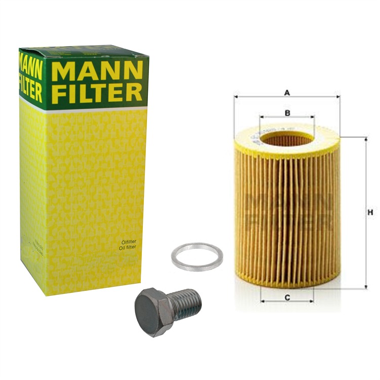 Mann ?lfilter+Febi ?lablassschraube+Dichtring BMW 3er 5er 7er X3 Z3 Z4 E36 E39 E46 E61 E83 E85 von MANN-FILTER