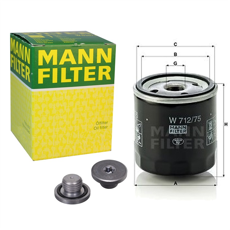 Mann ?lfilter+Febi ?lablassschraube+Dichtring Chevrolet Cruze Opel Astra F G H Saab 9-3 von MANN-FILTER