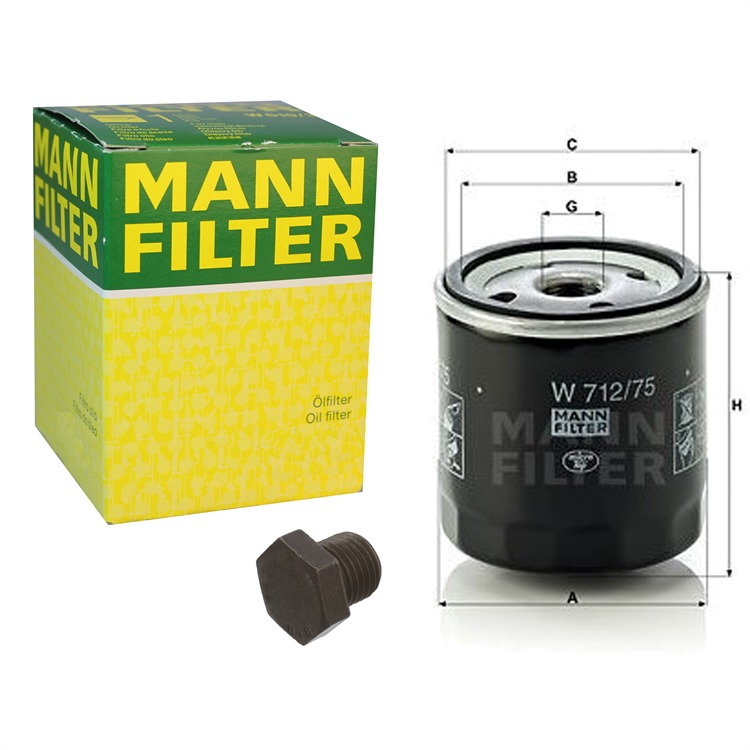 Mann ?lfilter+Febi ?lablassschraube+Dichtring Daewoo Nexia Opel Astra F Corsa Saab 900 von MANN-FILTER