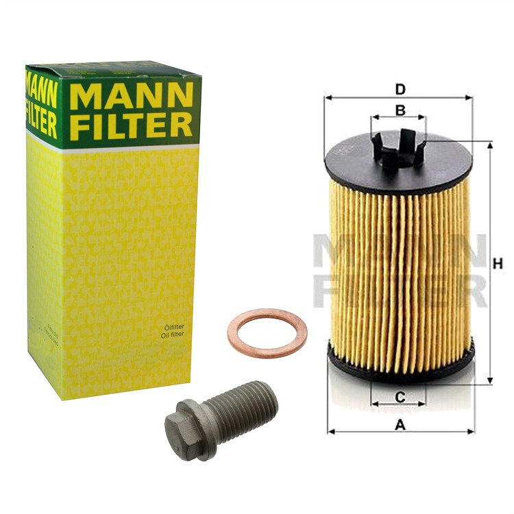 Mann ?lfilter+Febi ?lablassschraube+Dichtring Mercedes A B-Klasse W169 W245 von MANN-FILTER