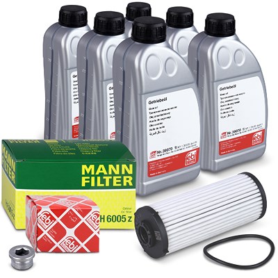 Mann-filter Hydraulikfilter Automatikgetriebe + 6l DSG-Getriebeöl (DCTF-1) für Audi, Seat, Skoda, VW von MANN-FILTER