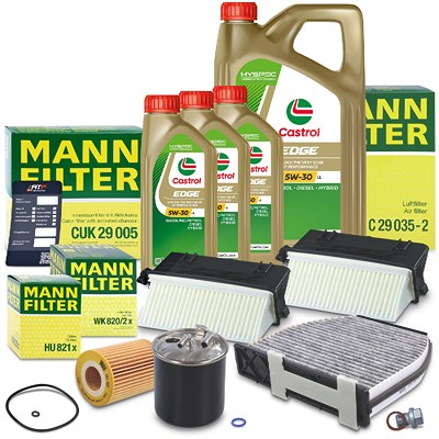 Mann-filter Inspektionspaket B + 8l 5W-30 Motoröl für Mercedes-Benz von MANN-FILTER