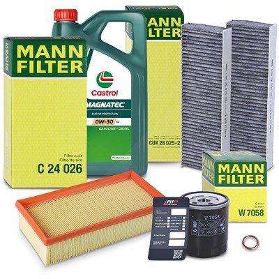 Mann-filter Inspektionspaket SET A + 5L 0W-30 Motoröl für Opel, Peugeot von MANN-FILTER