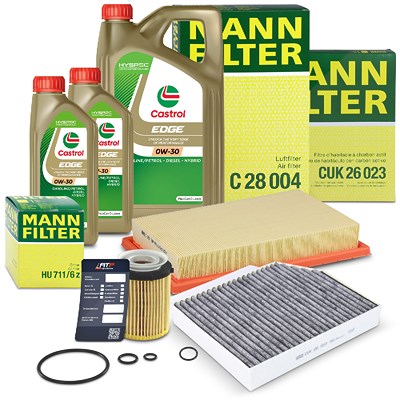 Mann-filter Inspektionspaket SET A + 7L CASTROL EDGE 0W-30 Motoröl für Mercedes-Benz von MANN-FILTER