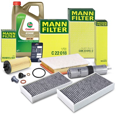 Mann-filter Inspektionspaket SET B + 5L 0W-30 Motoröl für BMW, Mini von MANN-FILTER