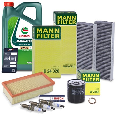 Mann-filter Inspektionspaket SET C + 5L Motoröl für Opel, Peugeot von MANN-FILTER