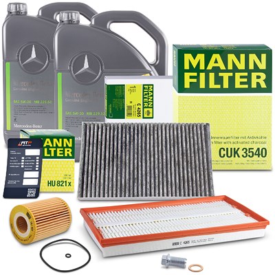 Mann-filter Inspektionspaket Set A + 10l 5W-30 Motoröl für Mercedes-Benz von MANN-FILTER