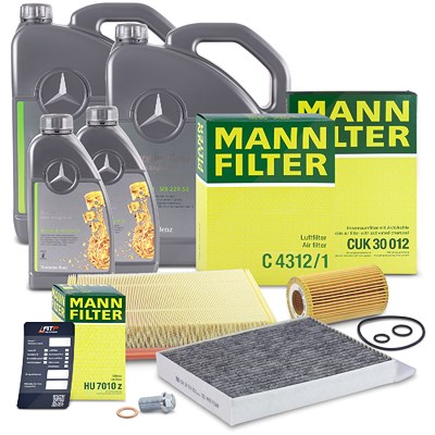 Mann-filter Inspektionspaket Set A + 12l 5W-30 Motoröl für Mercedes-Benz von MANN-FILTER