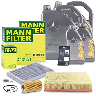 Mann-filter Inspektionspaket Set A + 12l 5W-30 Motoröl für Mercedes-Benz von MANN-FILTER