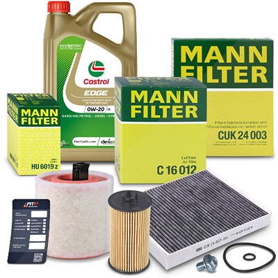 Mann-filter Inspektionspaket Set A + 5l 0W-20 C5 Motoröl für Opel von MANN-FILTER