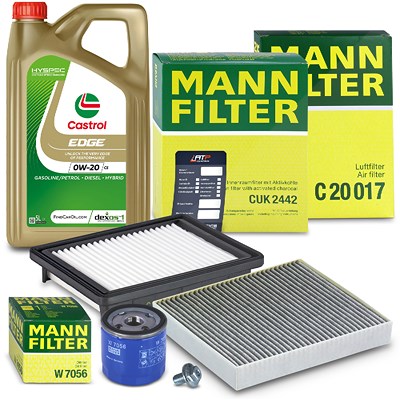 Mann-filter Inspektionspaket Set A + 5l 0W-20 C5 Motoröl für Opel von MANN-FILTER