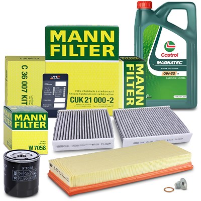 Mann-filter Inspektionspaket Set A + 5l 0W-30 C2 Motoröl für Citroën, Ds, Peugeot von MANN-FILTER