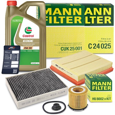 Mann-filter Inspektionspaket Set A + 5l 0W-30 Motoröl für BMW von MANN-FILTER