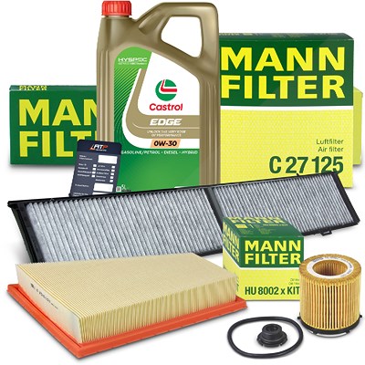 Mann-filter Inspektionspaket Set A + 5l 0W-30 Motoröl für BMW von MANN-FILTER