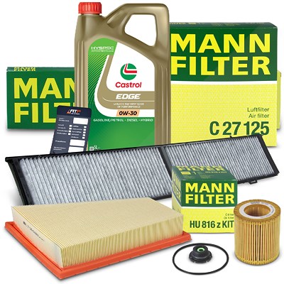 Mann-filter Inspektionspaket Set A + 5l 0W-30 Motoröl für BMW von MANN-FILTER