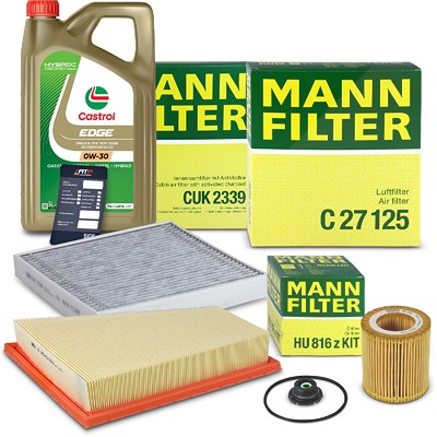 Mann-filter Inspektionspaket Set A + 5l 0W-30 Motoröl für BMW von MANN-FILTER