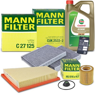 Mann-filter Inspektionspaket Set A + 5l 0W-30 Motoröl für BMW von MANN-FILTER