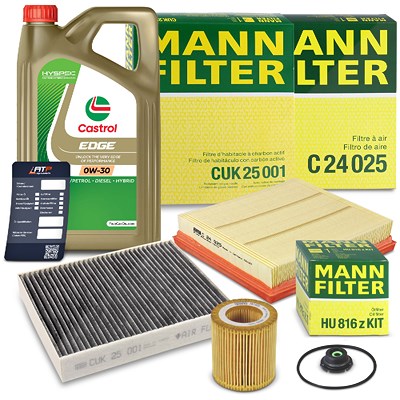 Mann-filter Inspektionspaket Set A + 5l 0W-30 Motoröl für BMW von MANN-FILTER