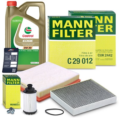 Mann-filter Inspektionspaket Set A + 5l 0W-30 Motoröl für Opel von MANN-FILTER