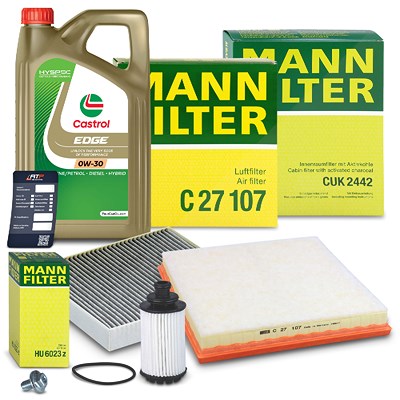 Mann-filter Inspektionspaket Set A + 5l 0W-30 Motoröl für Opel von MANN-FILTER