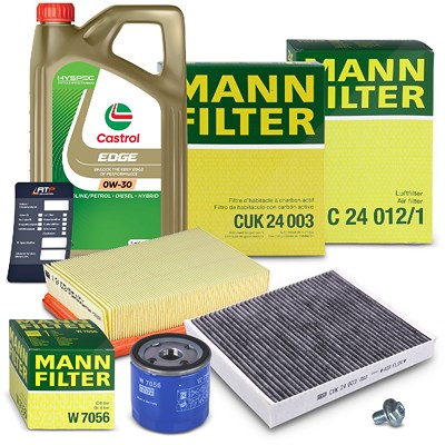 Mann-filter Inspektionspaket Set A + 5l 0W-30 Motoröl für Opel von MANN-FILTER