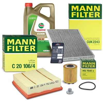 Mann-filter Inspektionspaket Set A + 5l 0W-30 Motoröl für Opel von MANN-FILTER