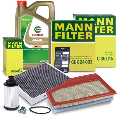 Mann-filter Inspektionspaket Set A + 5l 0W-30 Motoröl für Opel von MANN-FILTER