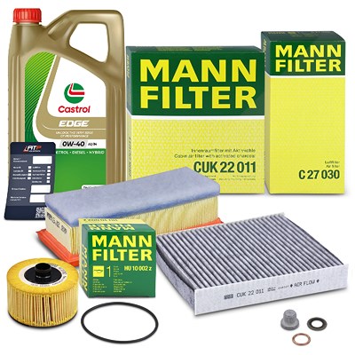 Mann-filter Inspektionspaket Set A + 5l 0W-40 Motoröl für Dacia, Renault von MANN-FILTER