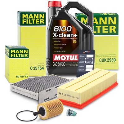 Mann-filter Inspektionspaket Set A + 5l 5W-30 Motoröl für Audi, Seat, Skoda, VW von MANN-FILTER