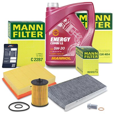 Mann-filter Inspektionspaket Set A + 5l 5W-30 Motoröl für Mercedes-Benz von MANN-FILTER