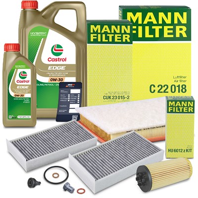 Mann-filter Inspektionspaket Set A + 6l 0W-30 Motoröl für BMW, Mini von MANN-FILTER