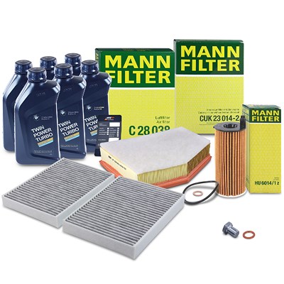 Mann-filter Inspektionspaket Set A + 6l 0W-30 Motoröl für BMW von MANN-FILTER