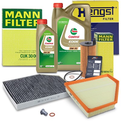 Mann-filter Inspektionspaket Set A + 6l 0W-30 Motoröl für BMW von MANN-FILTER