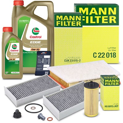 Mann-filter Inspektionspaket Set A + 6l 0W-30 Motoröl für BMW, Mini von MANN-FILTER