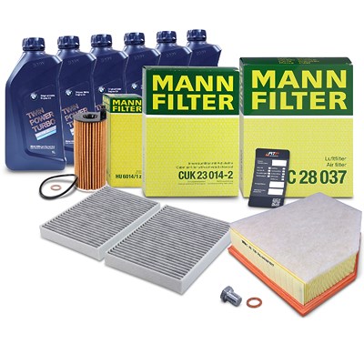 Mann-filter Inspektionspaket Set A + 6l 5W-30 Motoröl für BMW von MANN-FILTER