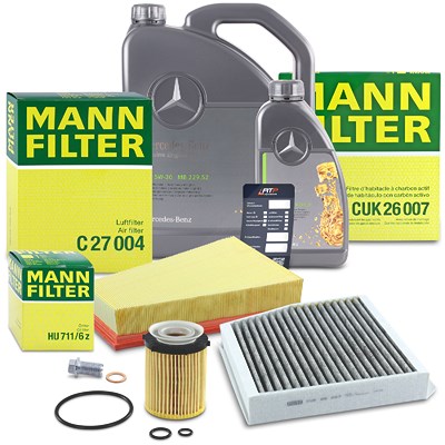 Mann-filter Inspektionspaket Set A + 6l 5W-30 Motoröl für Mercedes-Benz von MANN-FILTER