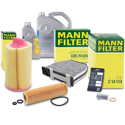 Mann-filter Inspektionspaket Set A + 6l 5W-40 Motoröl für Mercedes-Benz von MANN-FILTER