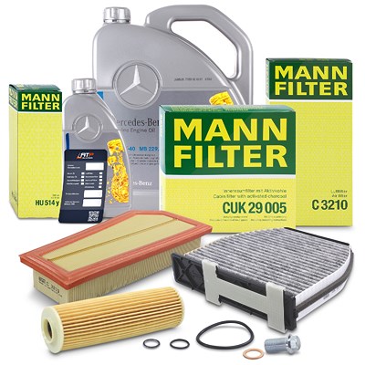 Mann-filter Inspektionspaket Set A + 6l 5W-40 Motoröl für Mercedes-Benz von MANN-FILTER