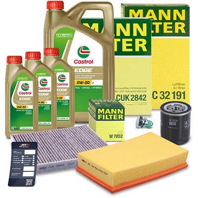 Mann-filter Inspektionspaket Set A + 8l 5W-30 Motoröl für VW von MANN-FILTER