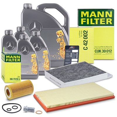 Mann-filter Inspektionspaket Set A + 9l 5W-30 Motoröl für Mercedes-Benz von MANN-FILTER