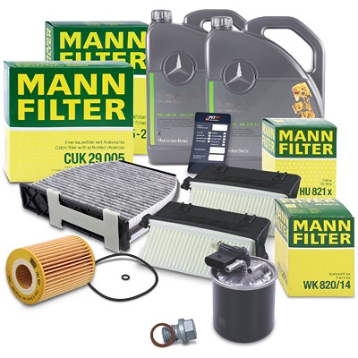 Mann-filter Inspektionspaket Set B + 10l 5W-30 Motoröl für Mercedes-Benz von MANN-FILTER