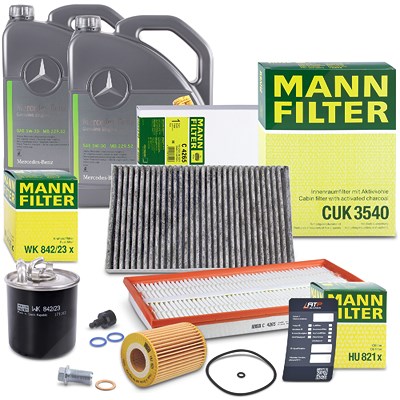 Mann-filter Inspektionspaket Set B + 10l 5W-30 Motoröl für Mercedes-Benz von MANN-FILTER