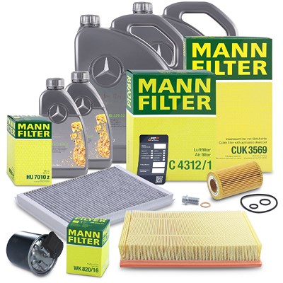 Mann-filter Inspektionspaket Set B + 12l 5W-30 Motoröl für Mercedes-Benz von MANN-FILTER